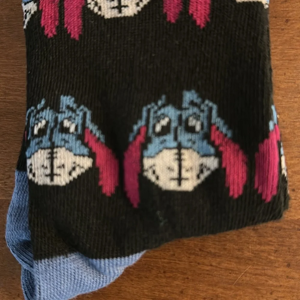 🌵Disney Black Crew Socks with Eeyore Design 3/$15 see description
